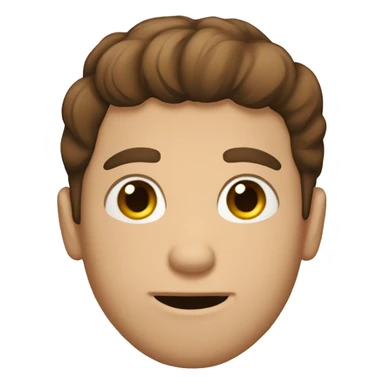 guy with brown hair and text bubble that says poochina sticker