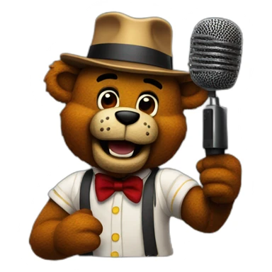 Freddy Fazbear with a microphone sticker