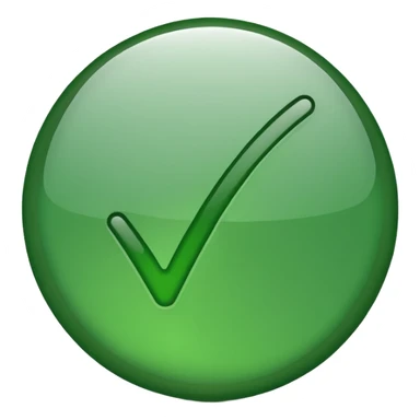 Green tick in blue colour sticker