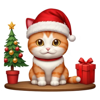 Christmas cat in aesthetic home sticker