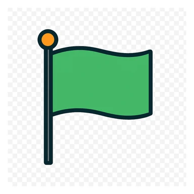 rectangular clean look green flag on white background sticker