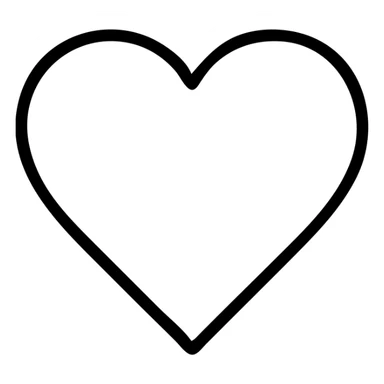 heart icon, black and white, no fill, outlined sticker