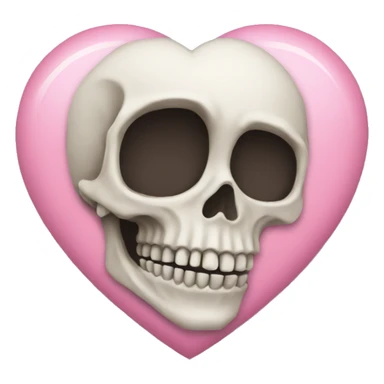 Heart emoji plus skeleton  sticker