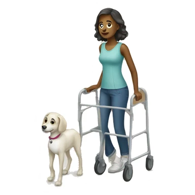 Young woman with walker sticker