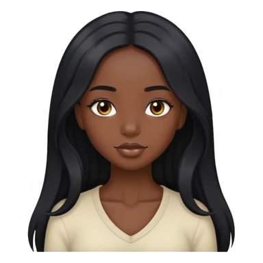 Pretty black girl with long black hair sticker