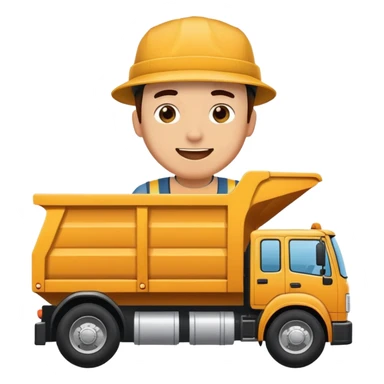 Dump truck with guy winking outside window sticker