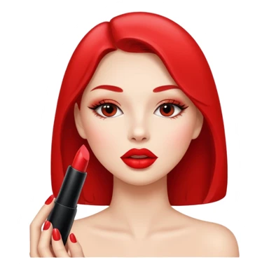 Baddie applying lipstick sticker