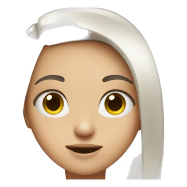 Girl with weird face sticker