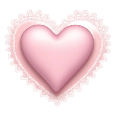 matte light pink heart with bow with lace and frills  sticker