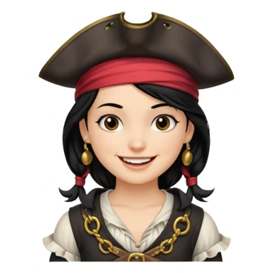 pirate girl with black hair band  sticker