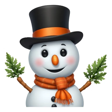 A classic snowman with carrot nose and coal smile. sticker