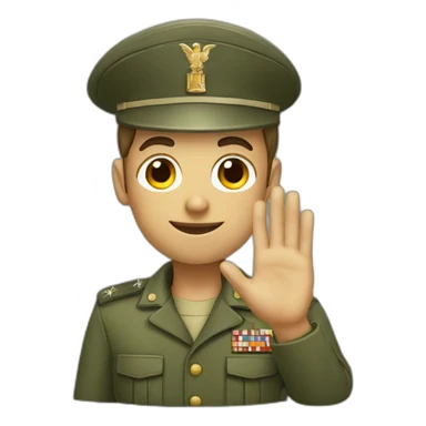 saluting soldier sticker