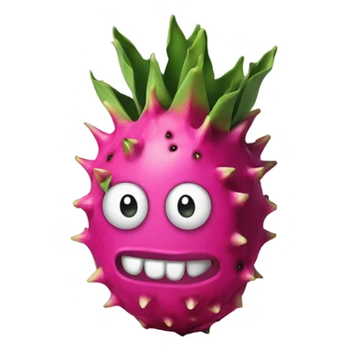 dragonfruit with face sticker