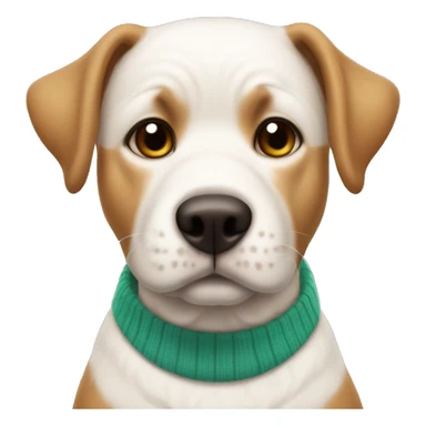 Stafford dog wearing a cute sweather sticker