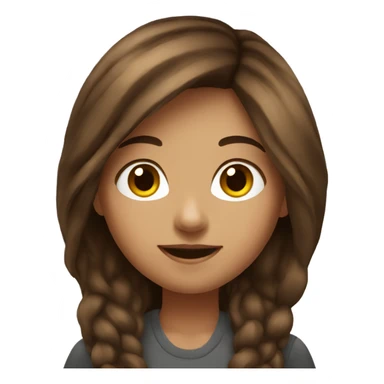 girl with brown hair portrait sticker