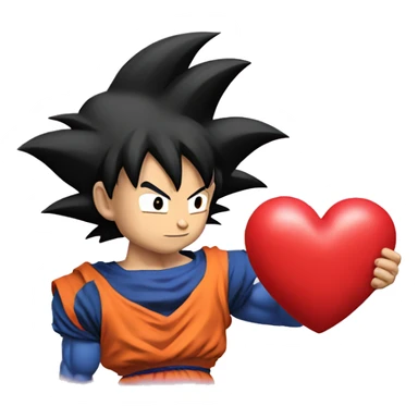 goku enviando un corazón sticker