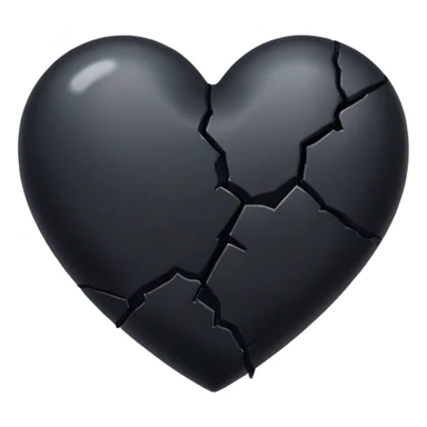 Broken black heart sticker
