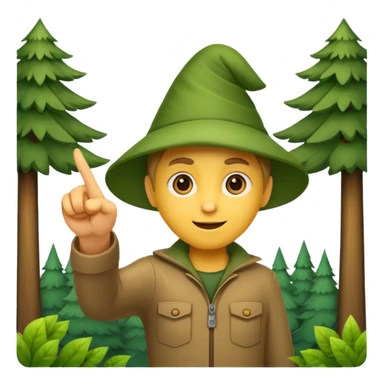 forest character pointing at viewer “you” gesture sticker
