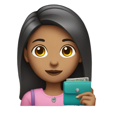 girl with wallet in hand sticker