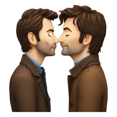 David Tennant and Michael Sheen kissing sticker