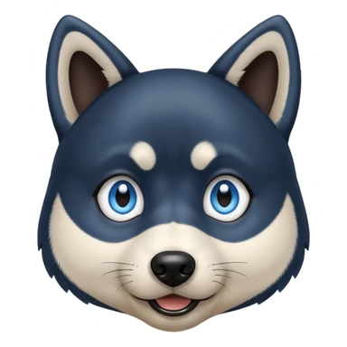 Dark black Husky with blue eyes with a very confused look on his face sticker