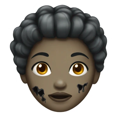 Girl zombie black hair  sticker