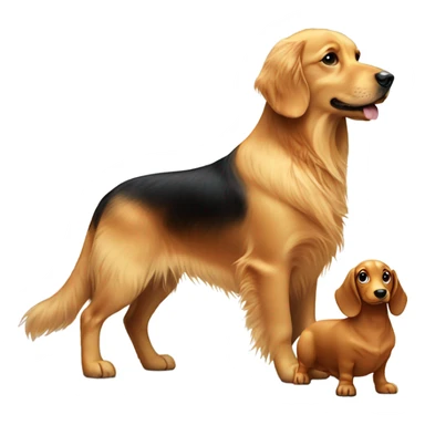 golden retriever and a miniature teckel sticker