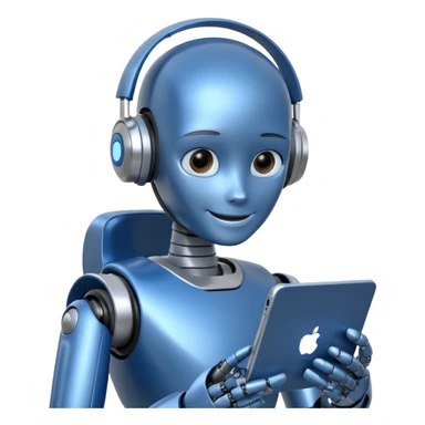 artificial Inteligence robot that is working in customer care and checking social media sticker