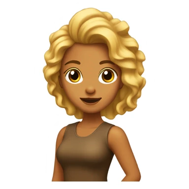 chica con pelo ondulado castaño claro  sticker