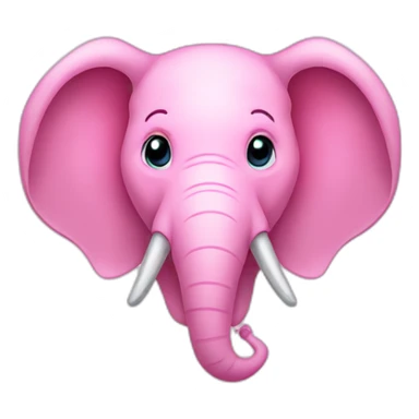 Pink elephant head with super large ears sticker