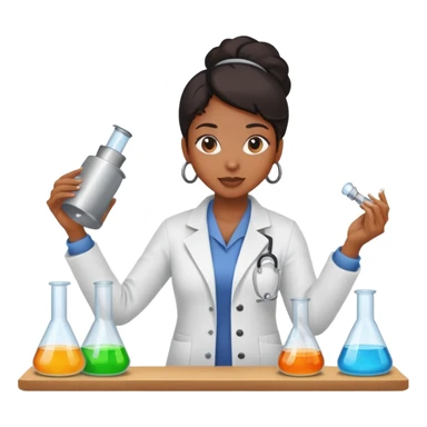 black female researcher in lab doing experiment sticker