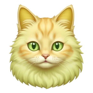 Light yellow fluffy cat with white neck with light green eyes sticker