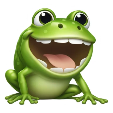 frog laughing out loud and moving sticker