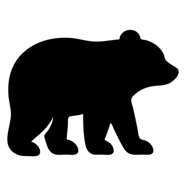 solid filled bear icon sticker