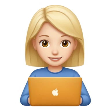 girl use laptop sticker