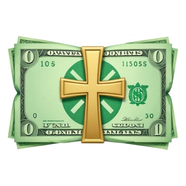 a money billet with a cross through sticker