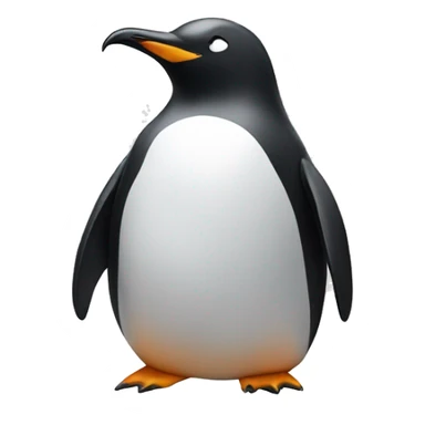penguin on a rock eyes closed wings spread out head facing up sticker