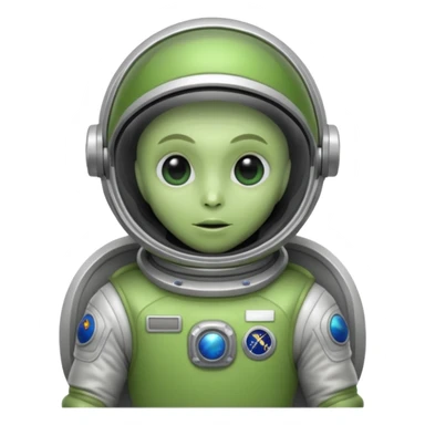 green alien silver Astronaut sticker