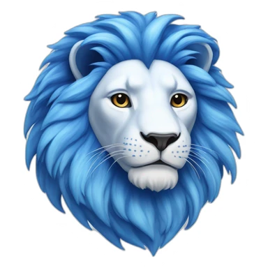 blue and white lion with star of david sticker