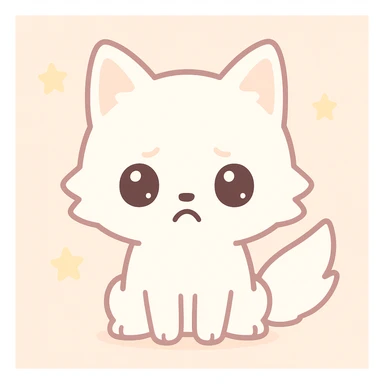 white anime wolf frowning with dramatic lighting, anime style sticker