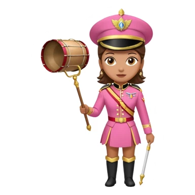 Parade Marchers, drum major, pink uniform famale sticker