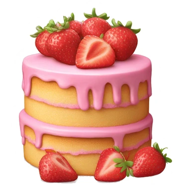 Pink strawberry cake sticker