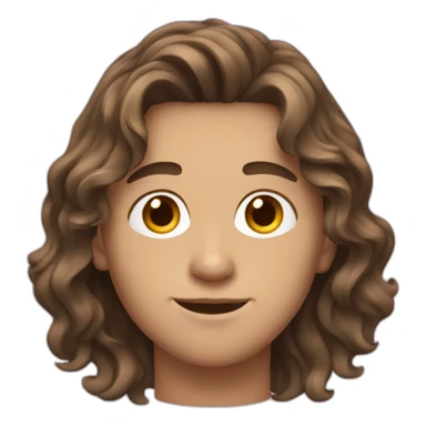 teenager boy brown wavy hair sticker
