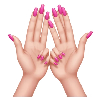 hands with long pink nails doing a hand heart like this 🫶🏼 sticker