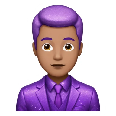 man office supervisor wearing glitter purple glittery clothes sticker