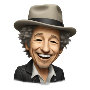 bob dylan laughing sticker