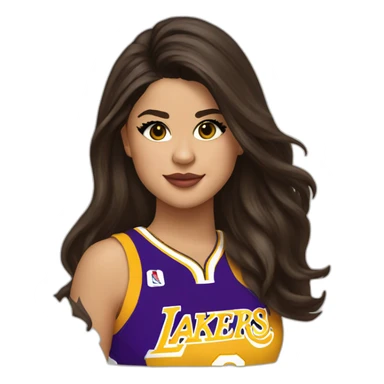 selena gomez wearing yellow lakers jersey sticker