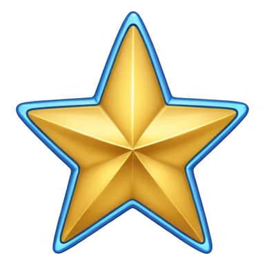 Gold star with blue outline  sticker