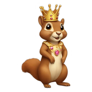 squirrel in a crown and a royal dress sticker