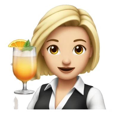 white girl bartender shaking a cocktail sticker